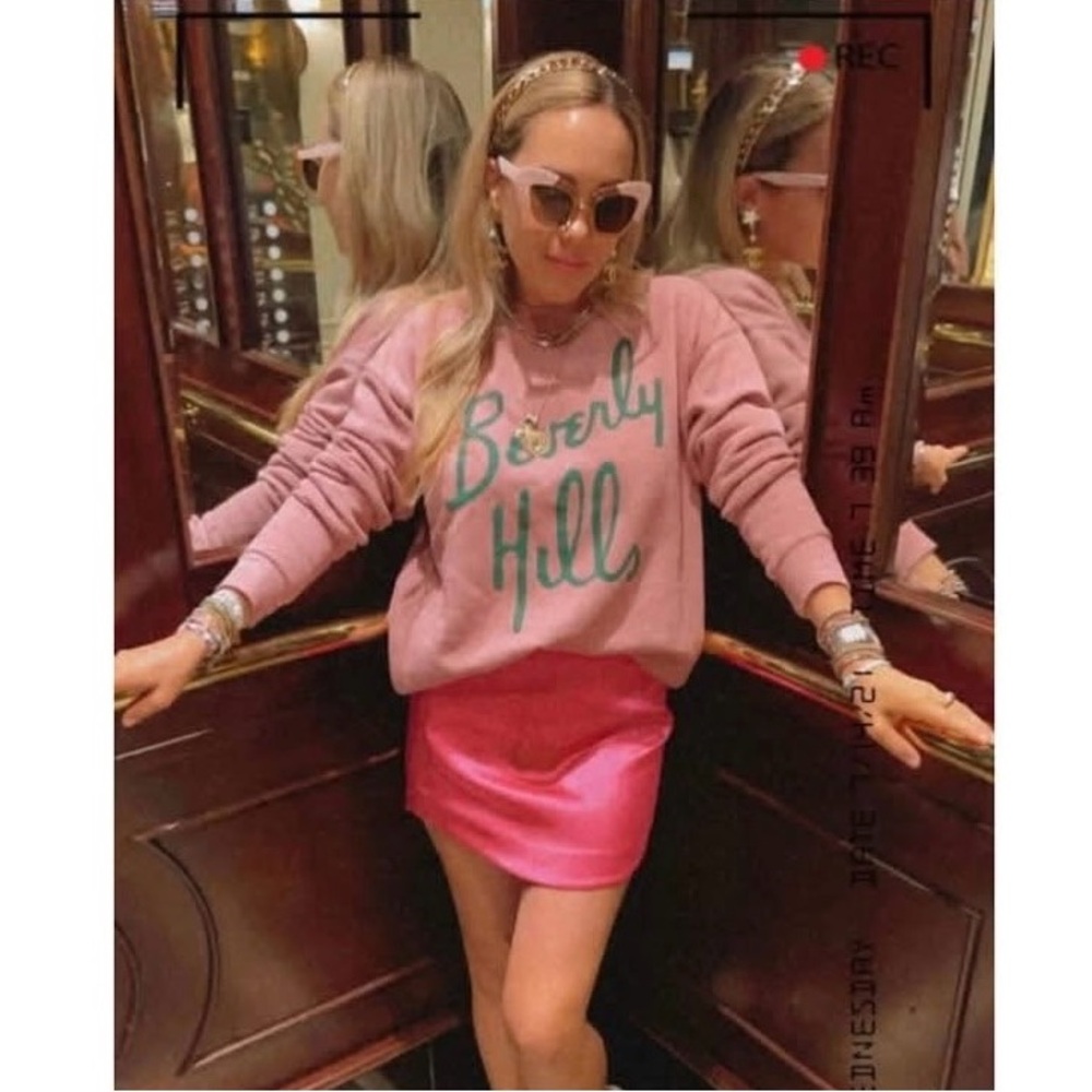 LA Trading Co Pink ‘BEVERLY HILLS’ Crew Neck Sweater Size S/M 🩷